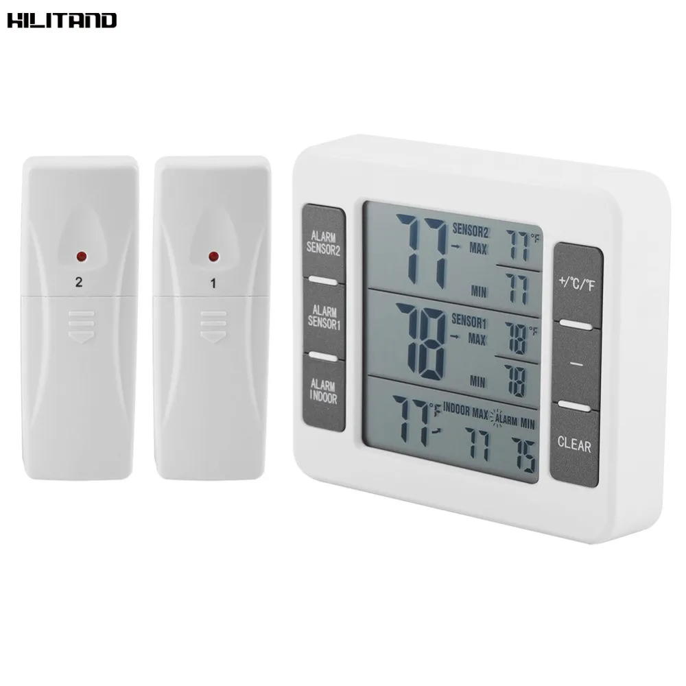 Wireless Indoor Outdoor Temperature Sensor Meter Max//Min Digital Thermometer