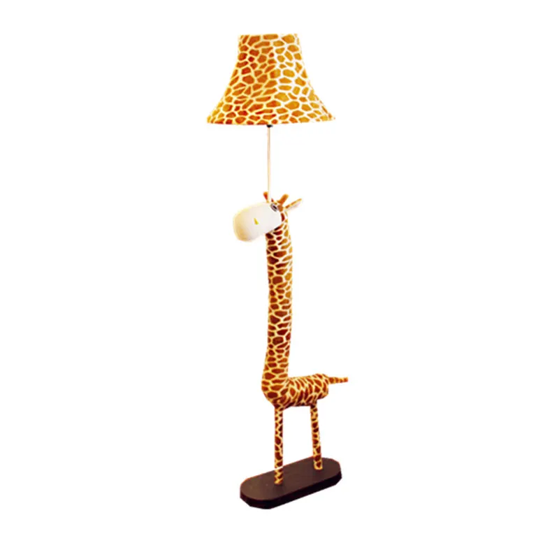 Современный тканевый напольный светильник для гостиной, детской спальни, кабинета, напольный светильник, Льва, тигра, кота, лося, милый напольный светильник - Цвет абажура: Leopard giraffe