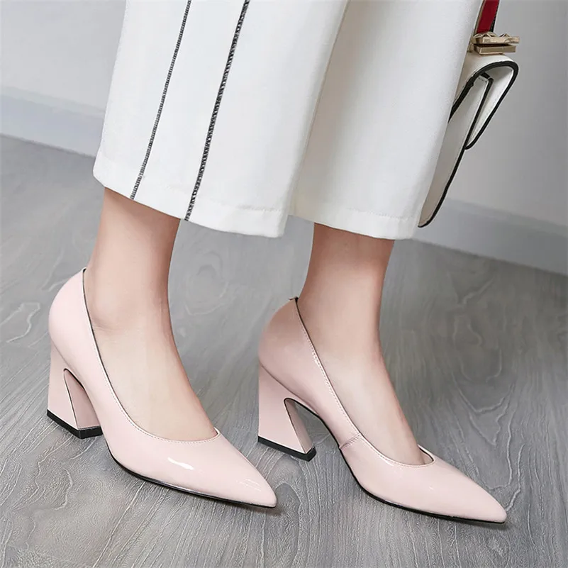De Supérieure Sexy Femmes Classique Design Femme À Talons Fedonas Mariage Chaussures Automne Hauts 1 Noir Épais Bal Bureau Pompes Pointu rose Marque Bout Qualité qAwCnqOa