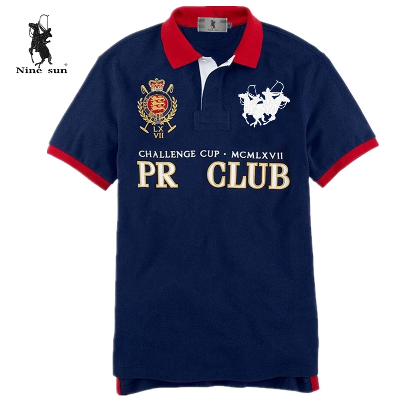 polo shirt with two horses