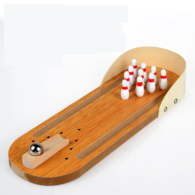 Mini Wooden Desktop Bowling Game Toy Indoor Parent-Child Interactive Table Game Bowling Developmental Toy For Fun Free Shipping 1