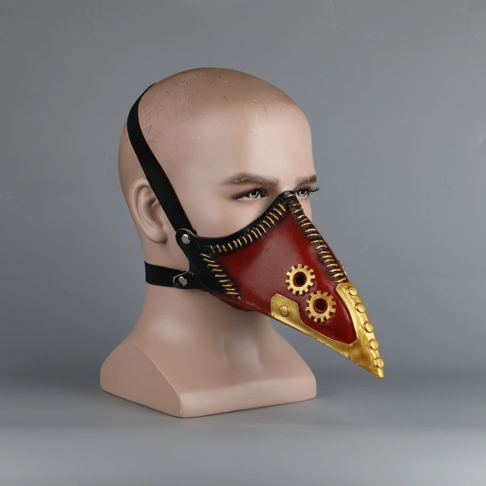 Anime My Hero Academia Overhaul Mask Cosplay Crow Mouth Plague Doctor Halloween Masks Steampunk Face Long Beak Gothic Helmet (9)