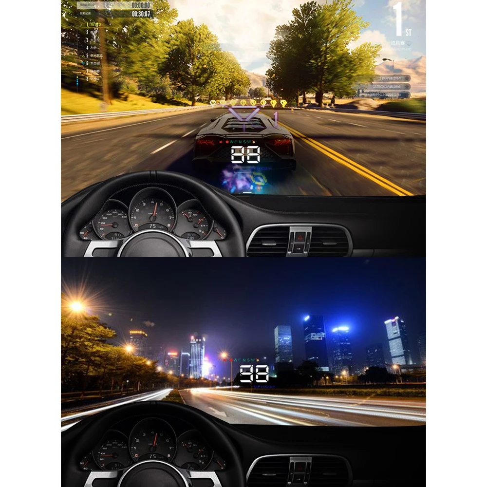  AOSHIKE Universal Auto HUD GPS Tacho Geschwindigkeit Head Up Display Digital Über Geschwindigkeit A