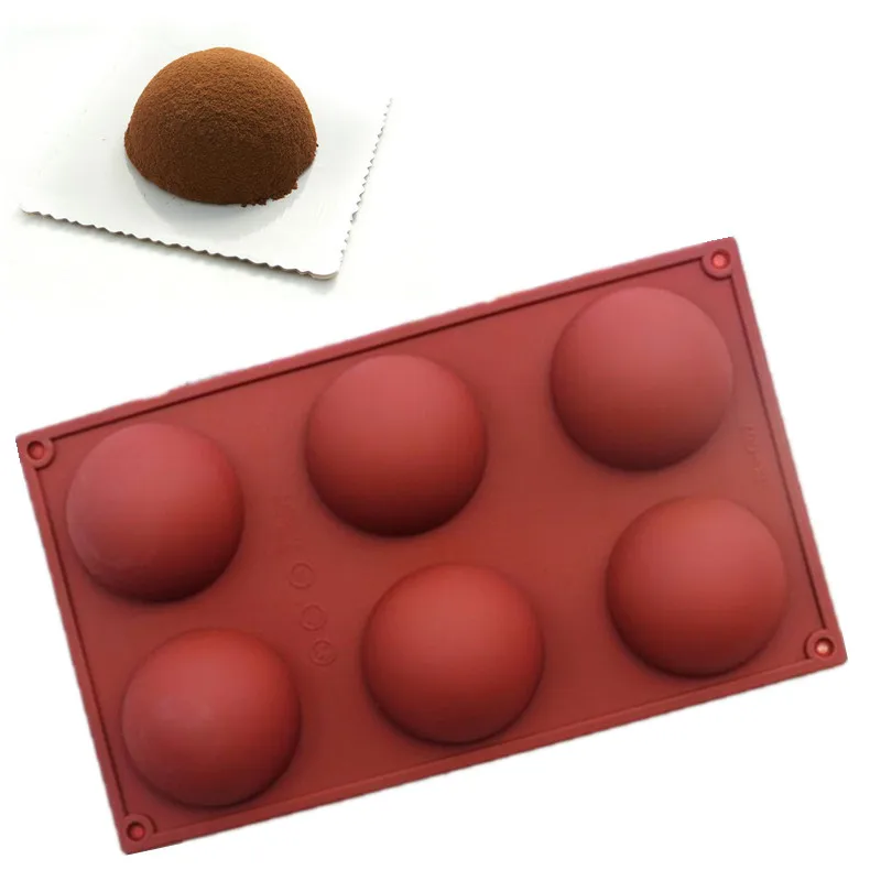Download 6 Holes Hemispherical Silicone Round Cake mold 3D Handmade Cupcake Jelly Pudding Cookie Mini ...
