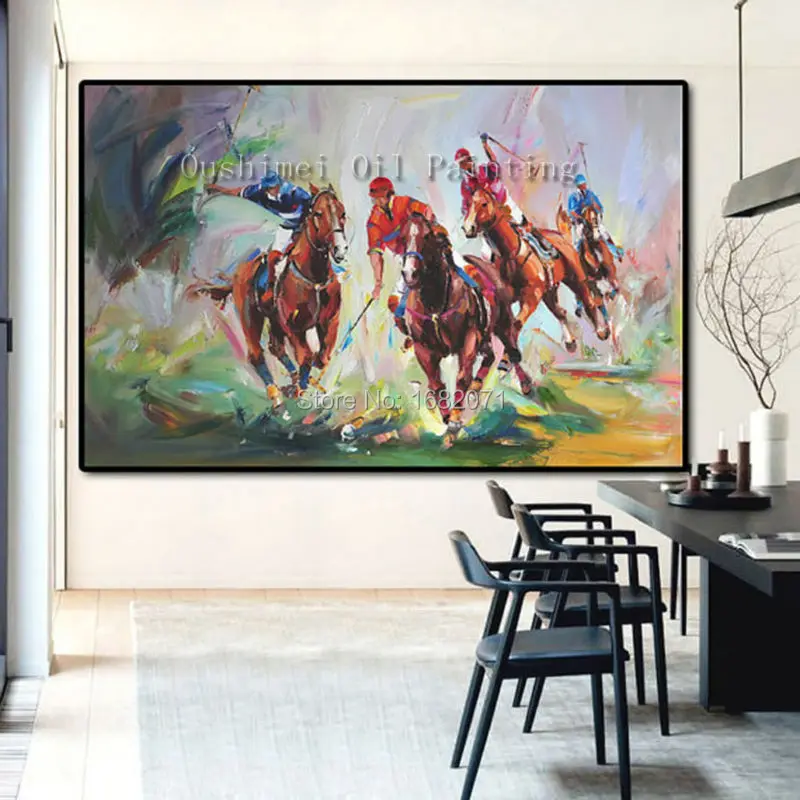 polo oil painting