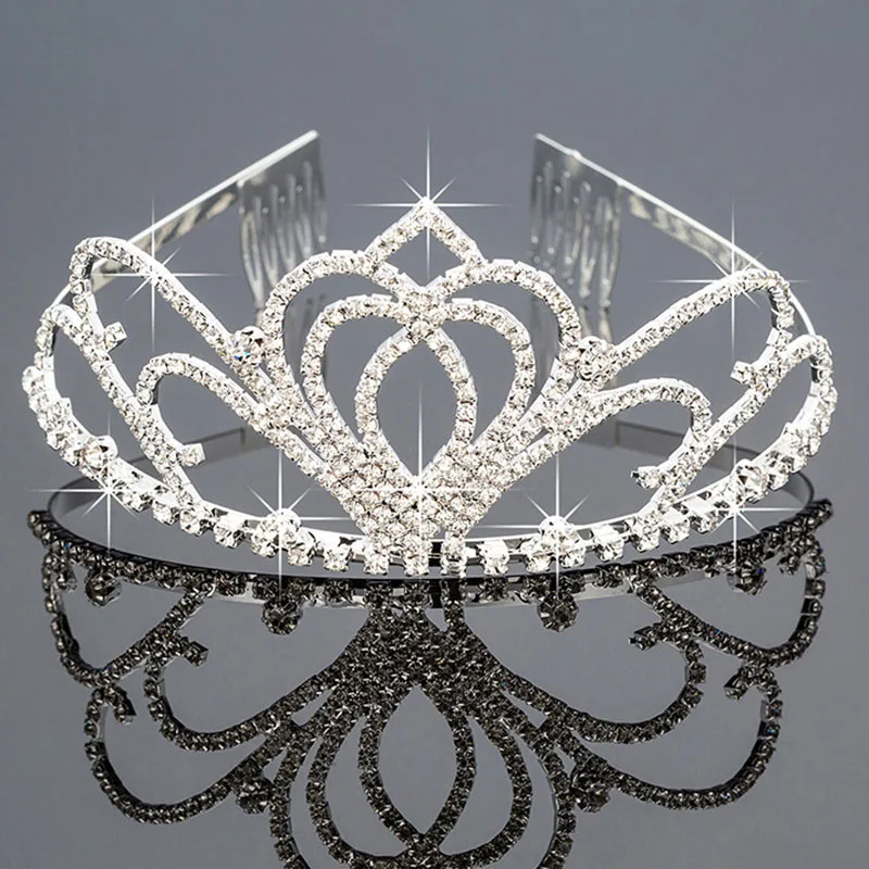 Трендовая свадебная корона принцессы, свадебные диадемы и украшения для волос с кристаллами, повязка на голову с цветами для девочек, детская диадема, аксессуары для волос - Окраска металла: zcd041