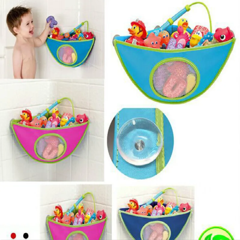 

Baby Bath Toy Storage Bag Bathroom Kitchen Mesh Baby Kids Organizer Net Bath Time Tidy Toy Suction Cup Waterproof Bag Container