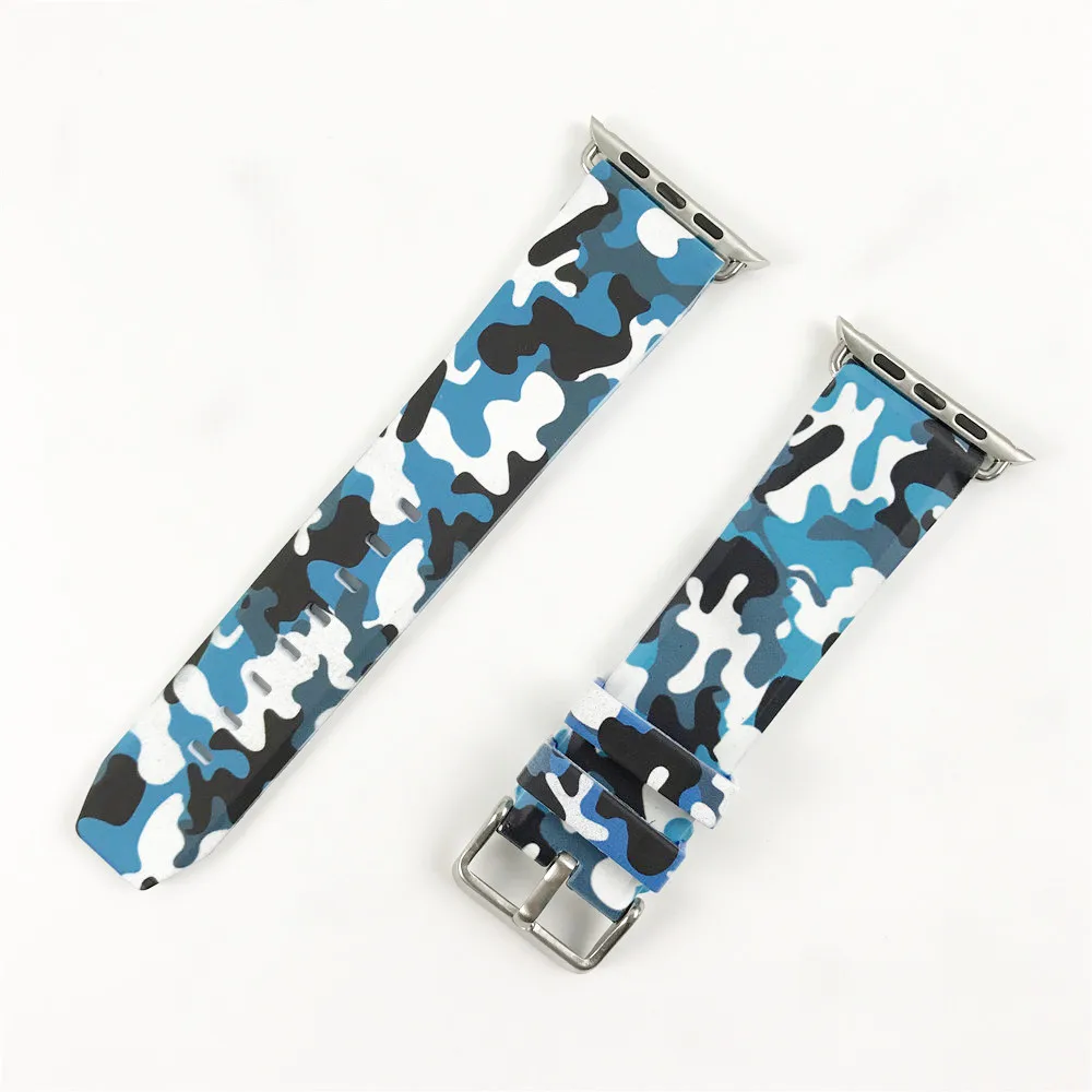 Новый Открытый спортивный ремешок для Apple Watch Band 44 мм 40 38 42 Камуфляжный