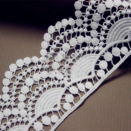 

5 yard 8cm 3.14" wide ivory cotton tapes lace trim ribbon 1023369 QL4K954