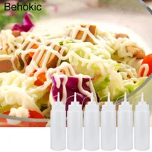 6 PCS 8oz/12oz Plastic Squeeze Condiment Bottles Dispensers with Caps for BBQ Sauce Olive Oil Hot Sauces Salad Spices Dressing