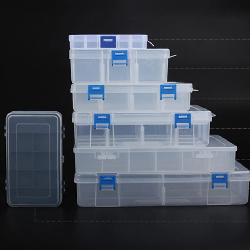 

Junejour Components Storage Boxes Jewelry Plastic Home Tool Boxes Adjustable Parts Storage Organizer Screw Finishing Ring Cases