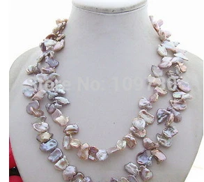 

Jewelr 004085 Natural 35" 12mm Purple Keshi Pearl Necklace