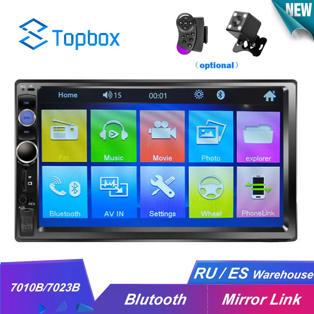 

Camecho HD 7" Autoradio 2 Din Car Radio Bluetooth Car Audio Mp5 Multimidio Player 12V Auto Audio Stereo USB SD Rear View Camera