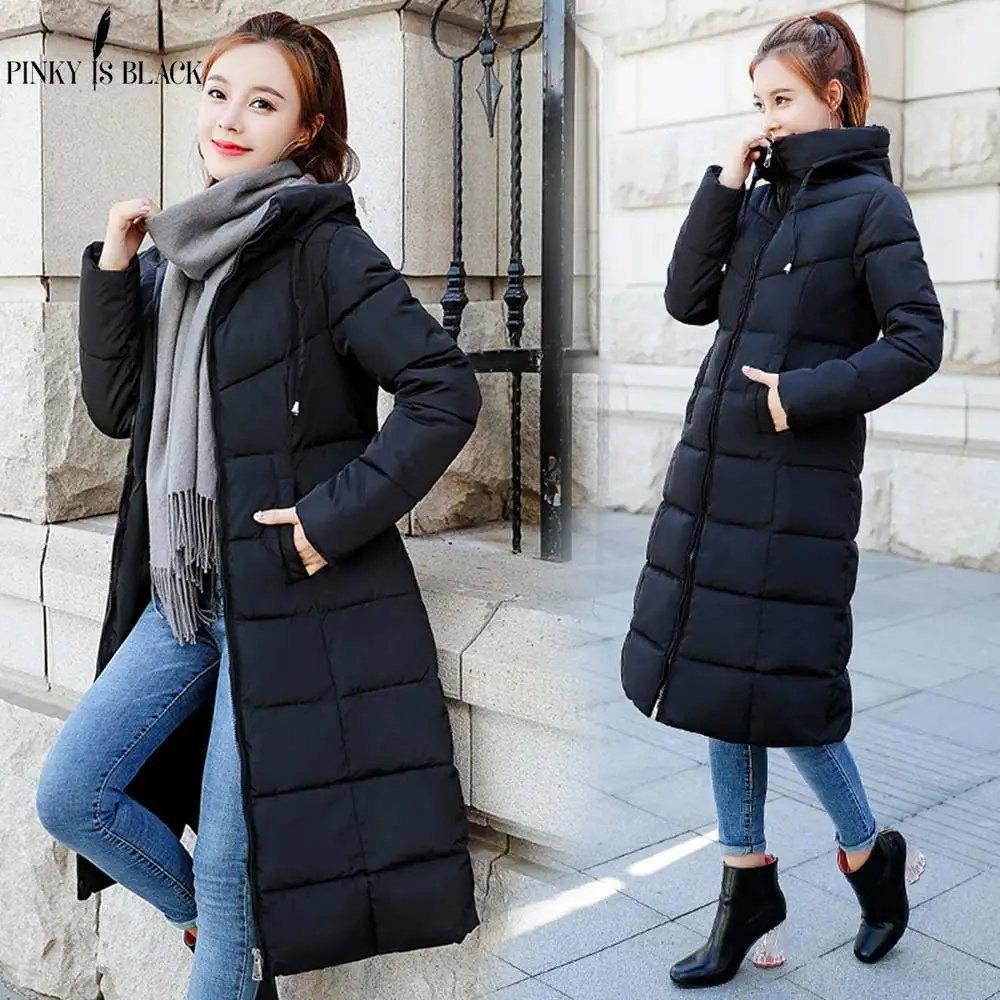 PinkyIsBlack 2018 Plus Size 6XL Winter Jacket Women Hooded Down Wadded Jacket Female Long Parkas Cotton-Padded Winter Coat Women
