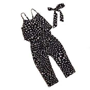 

Summer Kids Girls Clothing Overalls Casual Cotton Sleeveless Romper Outfits Clothes for Little Girls Heart-shaped Trousers Suits