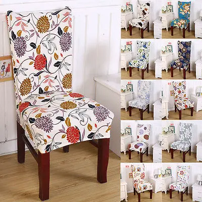 Details about   Removable Elastic Stretch Slipcovers Short Dining Room Chair Seat Cover Décor 