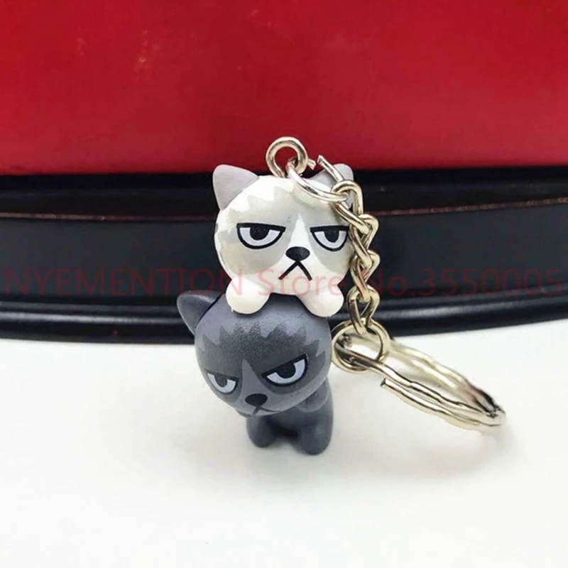 Grumpy Cat Key Chain Cat Keychain Creative Cute Cartoon Doll Keyring