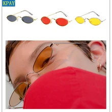 Women Men Retro Clear Lens Eyewear Sun Glasses For Female UV400 Metal Small Frame Red Ellips Ocean Piece Vintage Oval Sunglasses Women Men Retro Clear Lens Eyewear Sun Glasses For Female UV400 Metal Small Frame Red Ellips Ocean Piece Vintage Oval Sunglasses