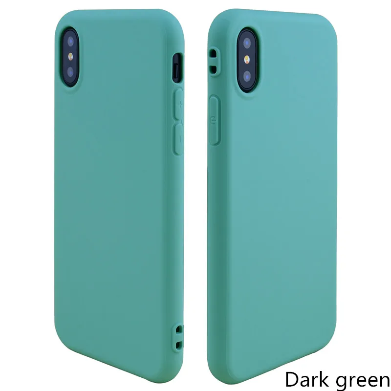 Для iphone X чехол для iphone 7 Чехол для iphone 6 funda силиконовый чехол для iphone 5 5S SE 8plus XR XS MAX чехол 6s 7 plus - Цвет: Dark green