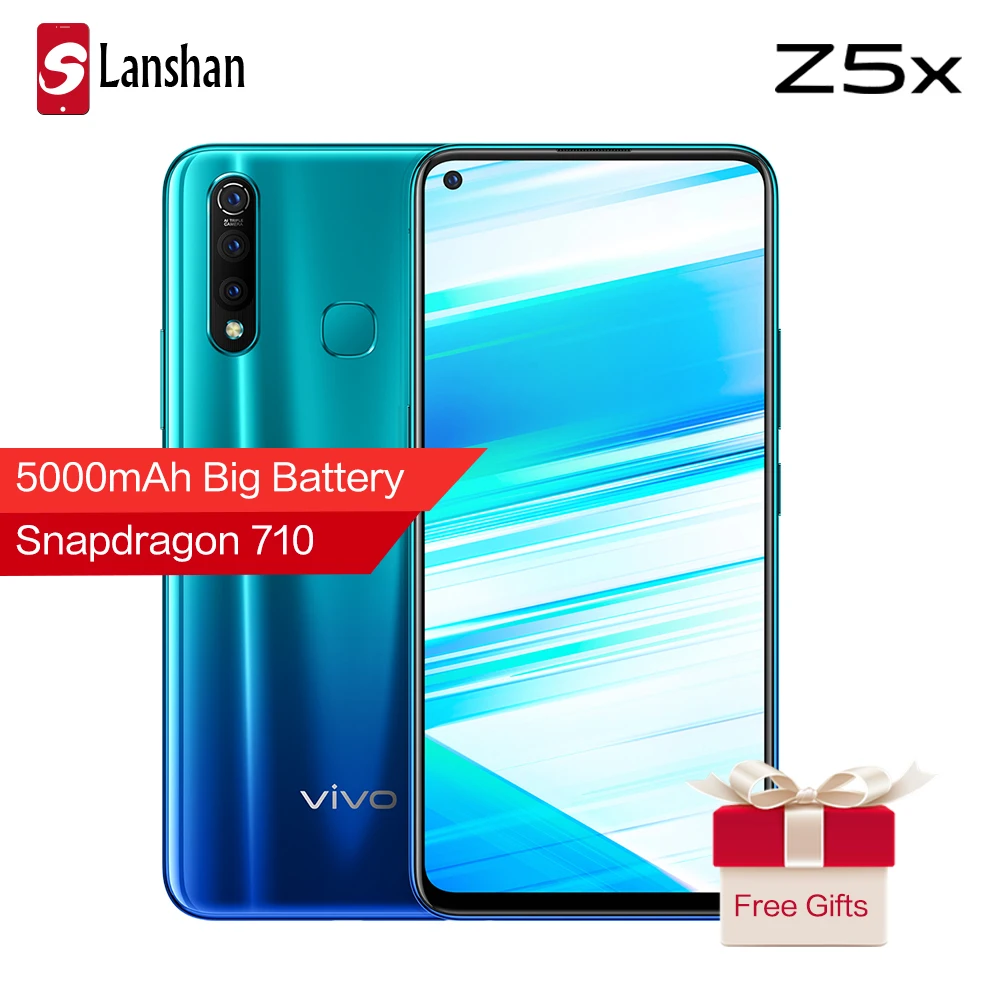 

Original vivo Z5x Mobile Phone 8G RAM 128G ROM Snapdragon710 Octa Core Android 9 5000mAh Big Battery Quick Charge Smartphone