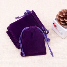 50 шт. 7x9 см упаковка ювелирных изделий бархатная сумка темно-фиолетовый цвет Бархатный шнурок сумки Мешочки