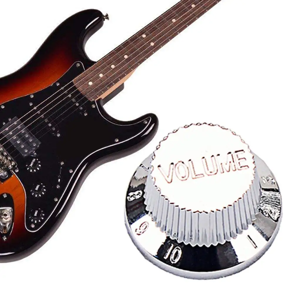 

Chrome Plastic Volume Control Adjust Knob for Electric Guitar Bass Amplifier