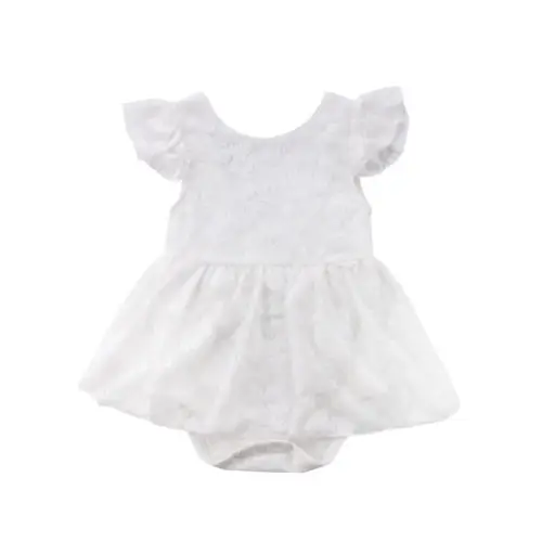 

2018 Summer Newborn Baby Girl Kids Flower Lace Crochet Romper Jumpsuit Clothes Cotton Sleeveless Tutu Rompers Princess Clothing