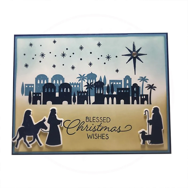 

Julyarts 5Pcs/lot New Arrival Bethlehem Metal Cutting Dies Embossing Stencil Card Album Scrapbooking DIY Template Punch Crafts