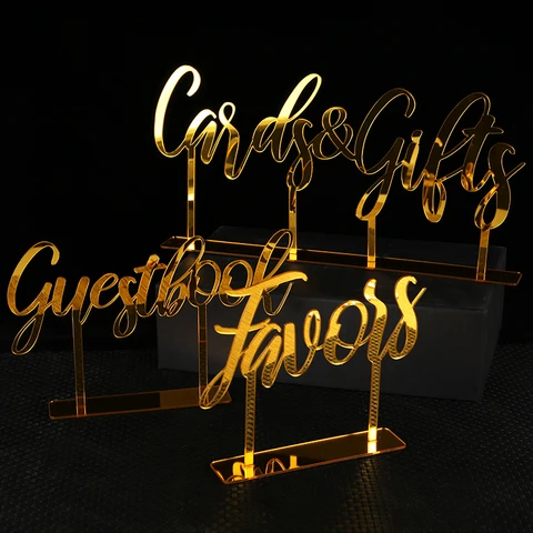 Cartões e Presentes Decoração de Mesa de Acrílico Decoração do Partido Favores Guestbook Sinal Autônomo Caligrafia Casamento Personalizado Personalizado