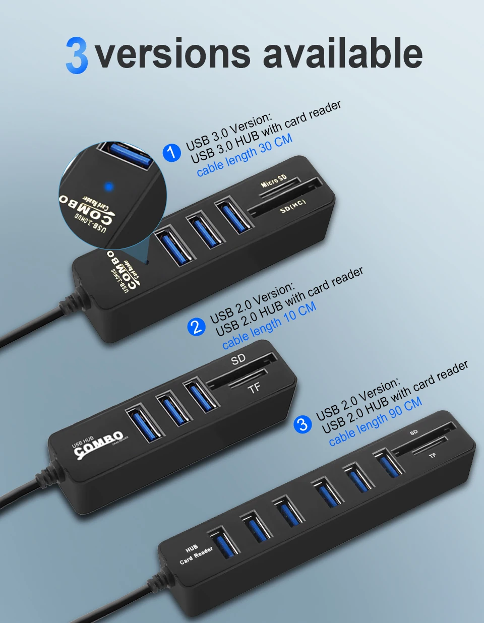 IMice usb-хаб 3,0 Мульти USB 3,0 концентратор разветвитель порт 3/6 несколько USB Hab SD кард-ридер высокоскоростной Usb комбо для компьютера ноутбука