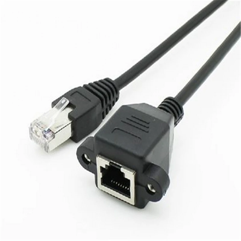 Cavo Prolunga Ethernet CAT6 RJ45 Maschio-Femmina 1m Con Pannello Impermeabile Per Auto - Vite Di Bloccaggio E Antipolvere - 2