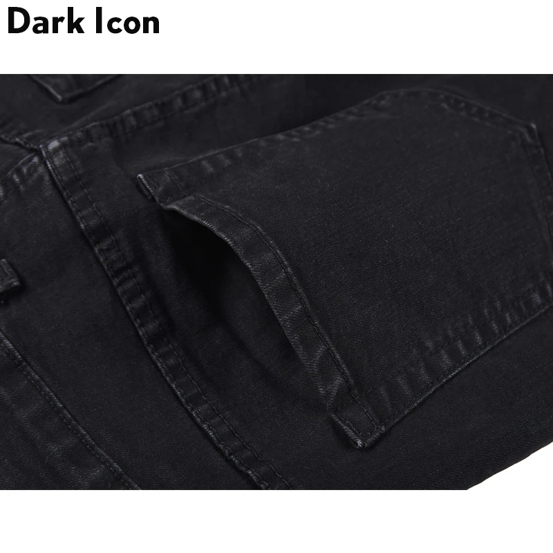 Джинсы с вышивкой в виде темных икон и надписями, рваные на коленях, мужские джинсы с манжетами,, уличные обтягивающие мужские джинсы, джинсовые штаны для мужчин