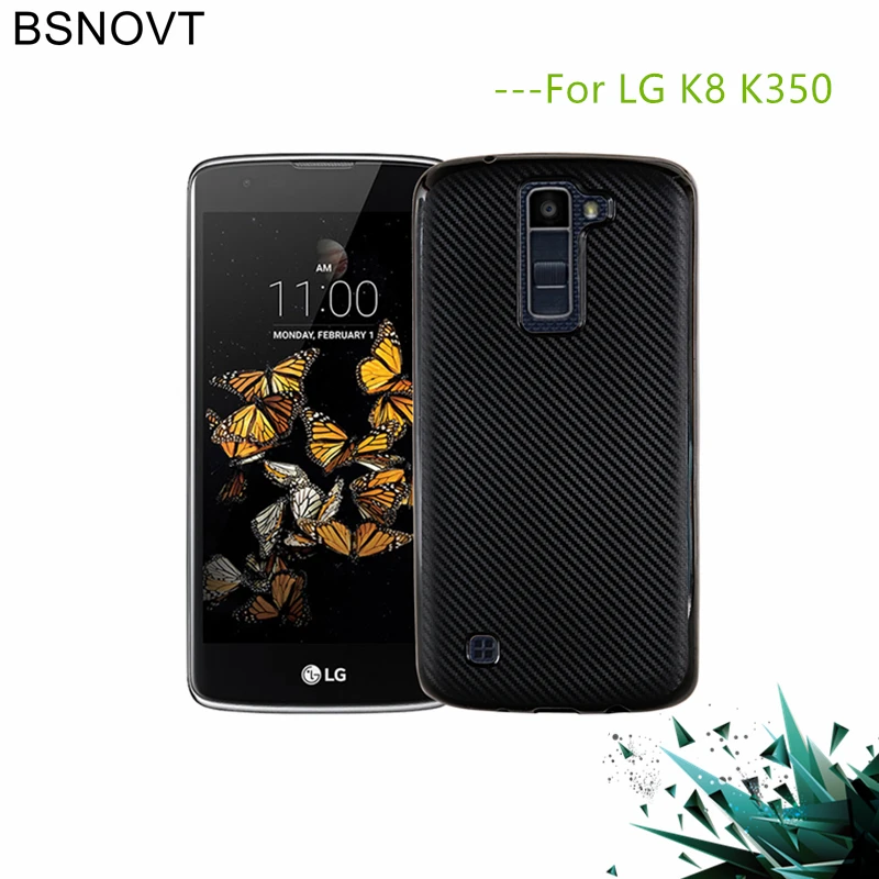 BSNOVT sFor LG K8 Case For Cover Full Protection Carbon Fiber Soft TPU K350 K350E K350N Phone Fundas 5.0&quot |