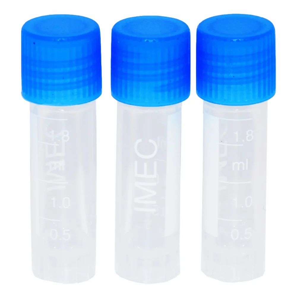 100 PCS Clear Plastic Test Tubes Centrifuge Tubes 1.8ml Science Lab Microcentrifuge Tubes(Blue