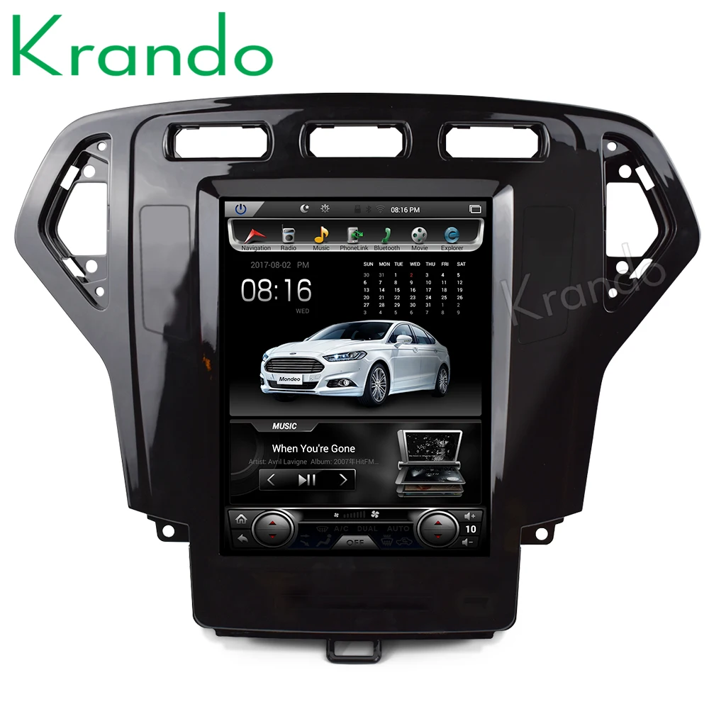 

Krando Android 8.1 10.4" Tesla Vertical screen for FORD Mondeo 2007-2012 sliver car radio navigation entertainment system player