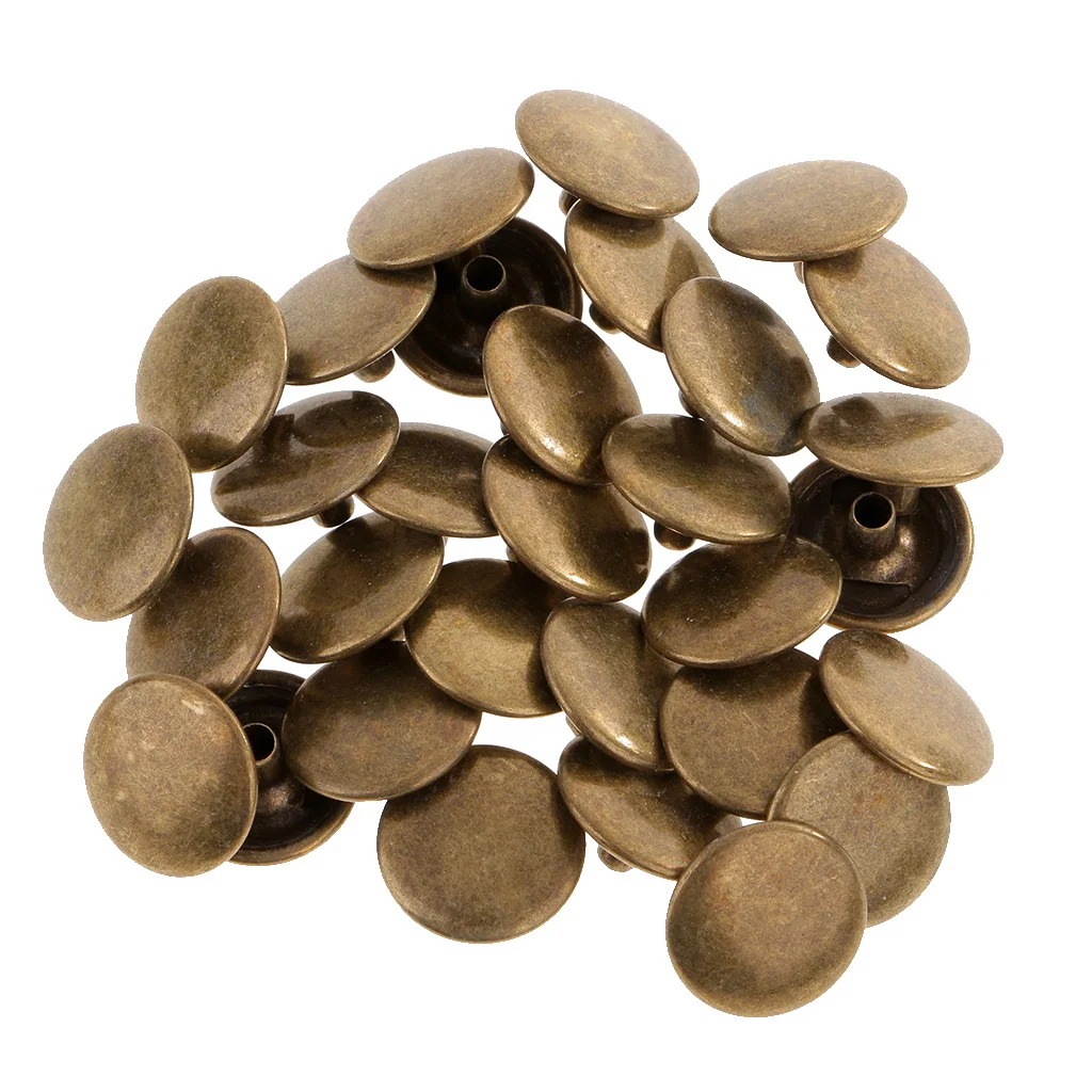 90 Sets Metal Snap Buttons Press Stud Popper Fasteners 12.5mm 15mm Round for Leather Clothes Bags Sewing Accessories