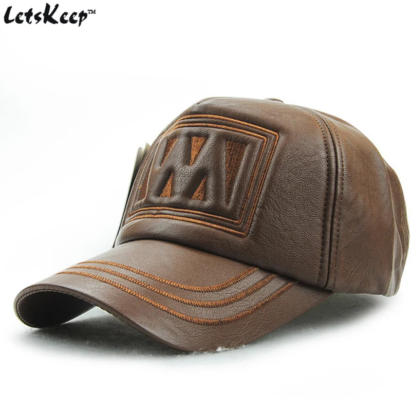 2016 New Letskeep adult leather baseball cap men Hip Hop snapback caps