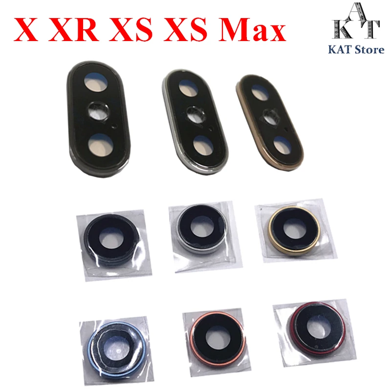

30Pcs Back Camera Glass Lens Cover Ring With Frame Holder For iph X XR XS Max Rear Camera Lens Replacement Parts
