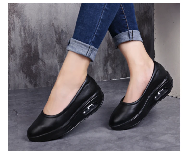 STS Brand Spring Mother Casual Women Thick Flats Shoes Casual Comfort Low Heels Flat Loafers Nurse Shoes Slip-Resistant Platform (8)