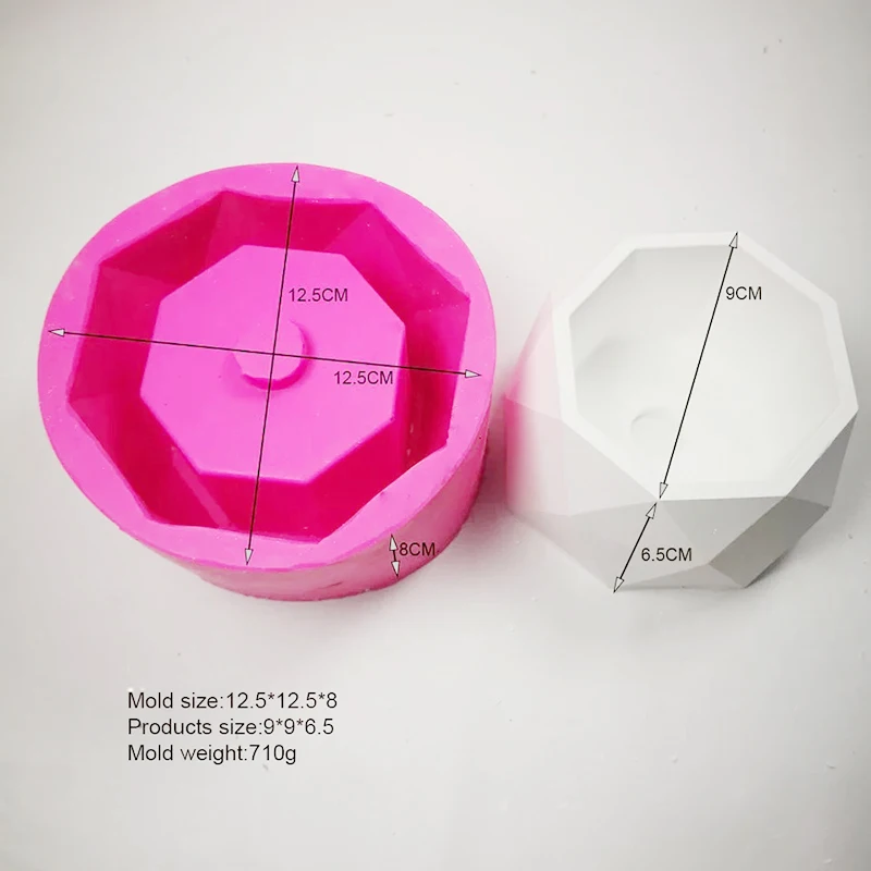 Бетонная форма, большой геометрический дизайн, сделай сам, садовый цветочный горшок, цементная форма, чашка для свечей, суккулентное растение, горшечная глина, гипсокартон