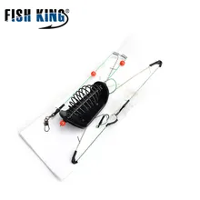 FISH KING 1 шт. 20 г-100 г Длина 39 см три крючка рыболовная приманка клетка свинцовая грузила поворотный с леской крючки для кормушки карпа