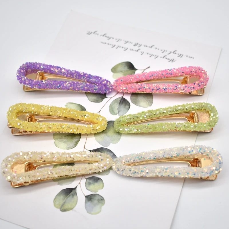 

New Women Girls Acrylic Hollow Waterdrop Rectangle Hair Clips Barrettes