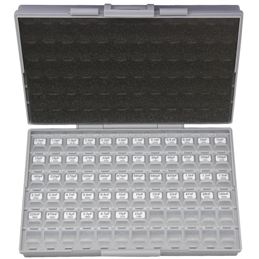 AideTek SMT/SMD 0805 Конденсатор organization корпус для хранения 50 В x 10 шт. пластиковые панельные конденсаторы Ассортимент коробка комплект C0810