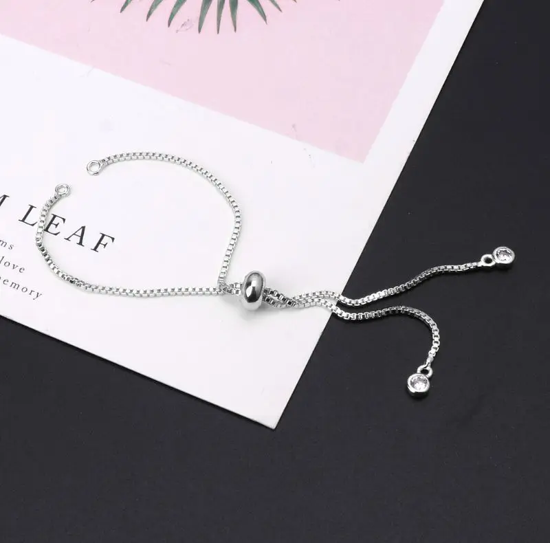 

Adjustable Brass Bracelet Slide Extender Chain with Ball Ends forJewelry Making