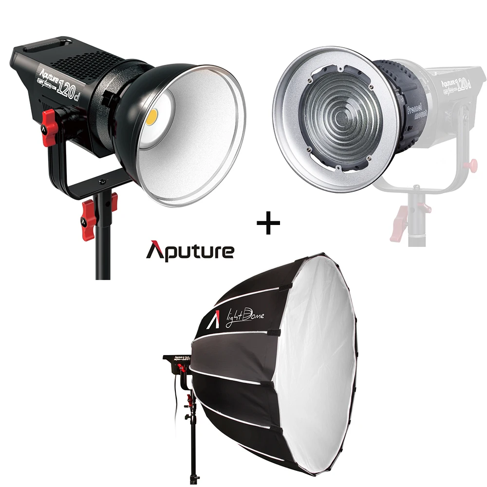 

Aputure LED Video Light Kit LS C120d V-mount kit + Fresnel mount kit + Light Dome Studio light LED Light