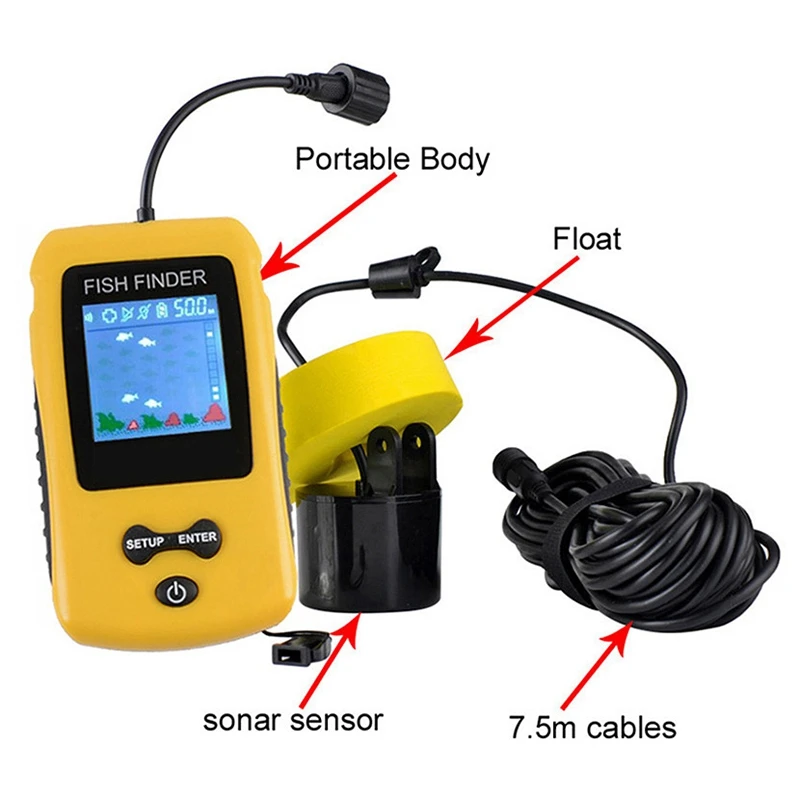 Портативный эхолот с цветным ЖК-дисплеем, рыболокатор, рыболовная приманка, эхолот, эхолот