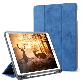 

Case for iPad 9.7 2018 2017 Cover A1893 A1954 Pencil HolderTablet Soft Silicone Back Trifold Stand Tablet case + film Pen