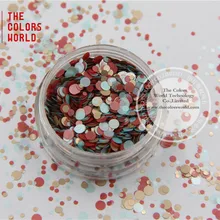 RF321-196 разноцветные Круглые пайетки в горошек для дизайна ногтей, геля для ногтей, макияжа и украшения своими руками