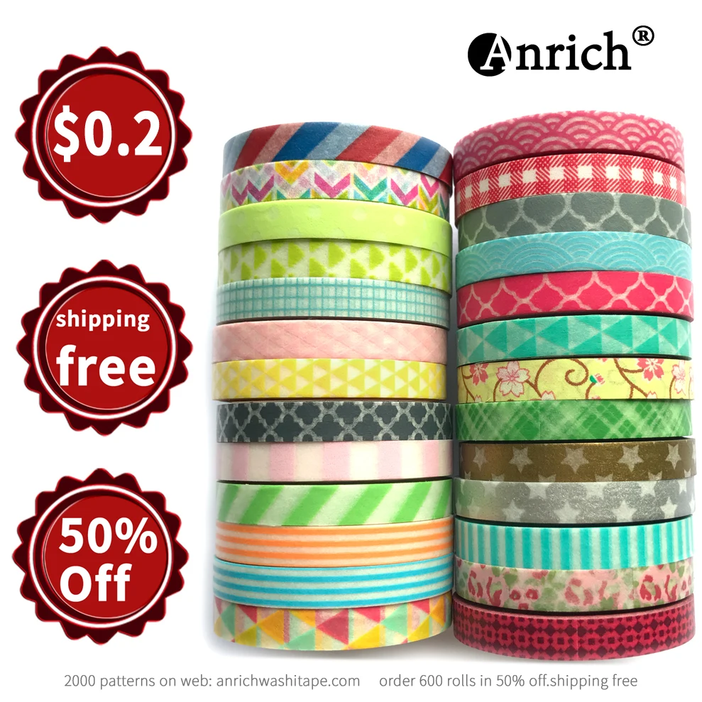 

Free Shipping washi tape,Anrich washi tape 26 patterns as a Lot in 6mm x 5m,customizable,washi paper tape,26 rolls #34301-34326