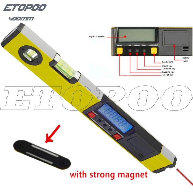 Buy 400mm Digital Angle Finder Level with laser beam